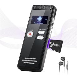 128GB Digital Voice Recorder - Store 2048 Hours of Documents Voice Activated Recorder, Noise Reduction for Interviews/Meeting, 3072Kpbs HD Dual MIC Tape Audio Recording Device with Playback