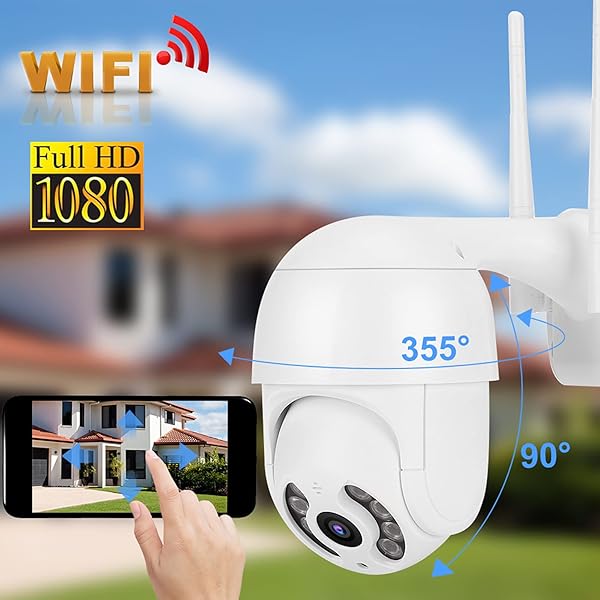 2 Inch Waterproof PTZ, 1080P WiFi 8 Lights Security Dome Camera Surveillance Works with Icsee 110 240VUS - Image 10