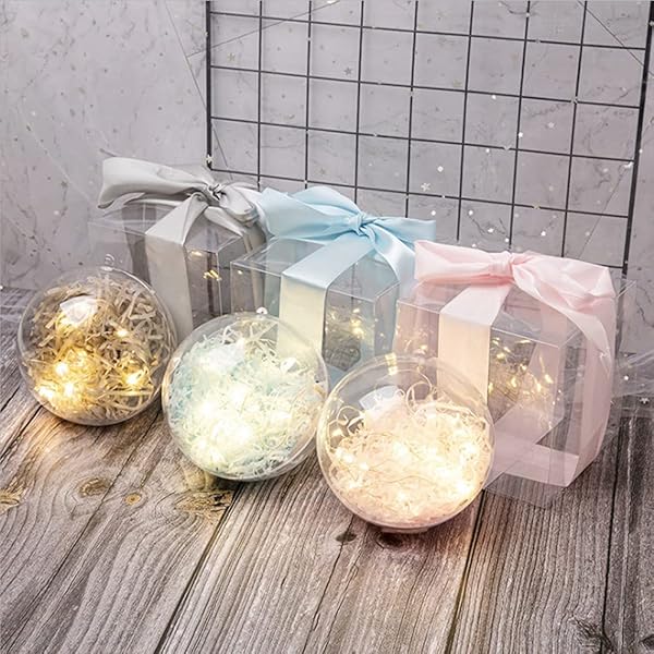 20 PCS Clear Fillable Ornaments Ball, Indoor Christmas Decorations, DIY Plastic Christmas Tree Decorations Balls, 3.15in/80mm Plastic Balls for Gifts, Wedding, Party, Home Decor - Image 4