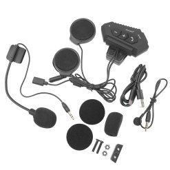 BORDSTRACT Motorcycle Bluetooth Headset, Wireless Helmet Communication System with Voice Prompt, Anti-Interference, Waterproof, Button Design, for Various Helmets