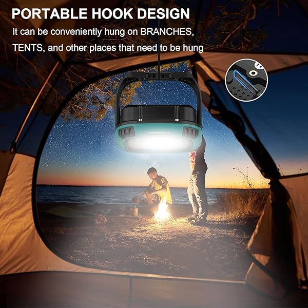 Battery Spotlight, Camping Lamp, Portable, 40 W, 1000 Lumens, Super Bright Rechargeable Searchlight, Dimmable Emergency Light for Power Outages, Camping etc - Image 3