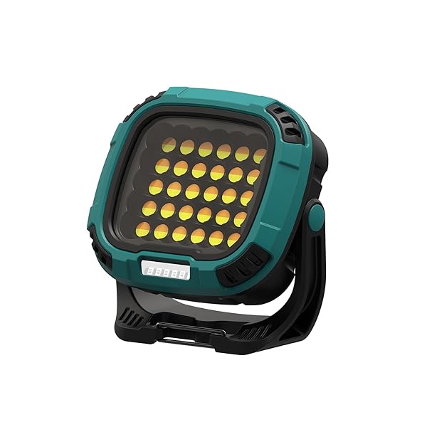 Battery Spotlight, Camping Lamp, Portable, 40 W, 1000 Lumens, Super Bright Rechargeable Searchlight, Dimmable Emergency Light for Power Outages, Camping etc