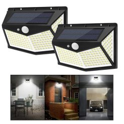JKZJ 212 LEDs Solar Lights Outdoor with 3 Modes, Waterproof & Wireless Motion Sensor Light Decorative Security Light Flood Light Garden Light (2-Pack)