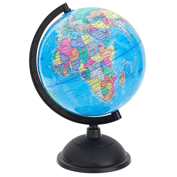 Juvale 8 Inch World Perfect Spinning Globe for Kids, Geography Students, Teachers and More, Blue - Image 7