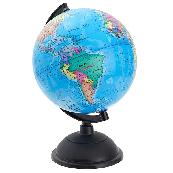 Juvale 8 Inch World Perfect Spinning Globe for Kids, Geography Students, Teachers and More, Blue - Image 9