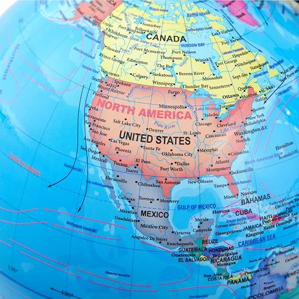 Juvale 8 Inch World Perfect Spinning Globe for Kids, Geography Students, Teachers and More, Blue - Image 10