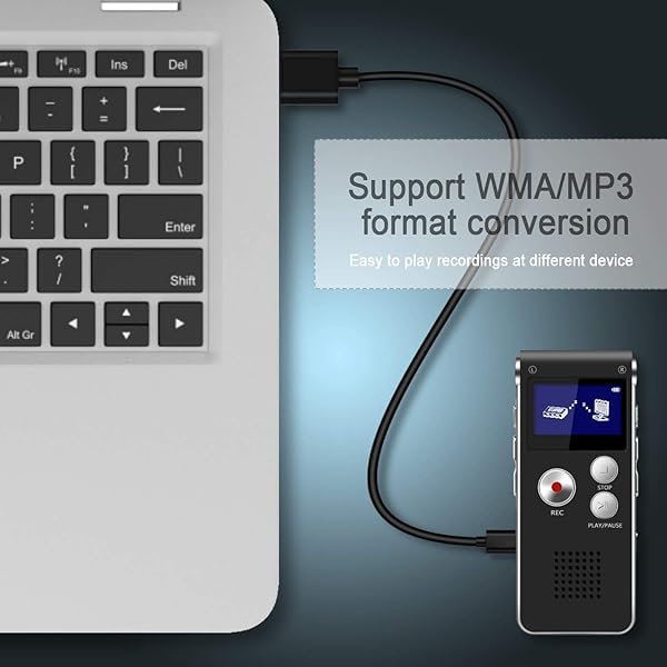 KDRose Digital Voice Recorder Voice Activated for Lectures,Meetings&Class,Portable 8GB Digital Activate Audio Tape Recording Device with Double Sensitive Microphone&MP3 Playback - Image 6