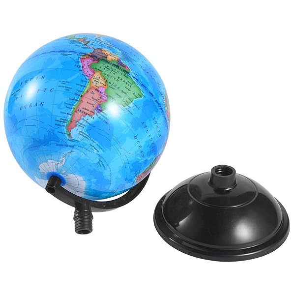 KISEER 8 Inch World Globe with Stand Rotating Earth Spinning Globe for Kids Geography Classroom Education or Decorations (Blue) - Image 9
