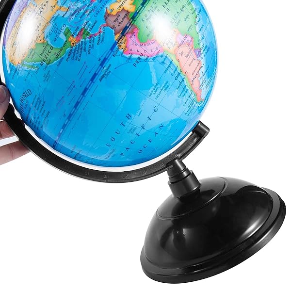 KISEER 8 Inch World Globe with Stand Rotating Earth Spinning Globe for Kids Geography Classroom Education or Decorations (Blue) - Image 10