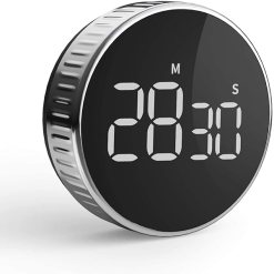 Kitchen Timer, HOMMINI Digital Cooking Timer with Large LCD Display Loud Alarm, One Button Operation Magnetic Countdown Timer, Knob Control, for Kitchen Classroom Homework Fitness and More