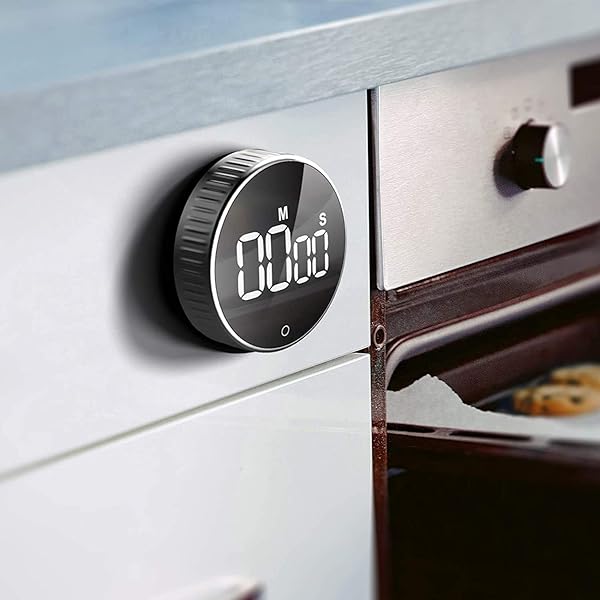 Kitchen Timer, HOMMINI Digital Cooking Timer with Large LCD Display Loud Alarm, One Button Operation Magnetic Countdown Timer, Knob Control, for Kitchen Classroom Homework Fitness and More - Image 8