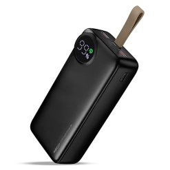 RIGWIG Power Bank 30,000mAh PD 20W Fast Charging USB 22.5W x2, USB C Input/Output, LED Display W/Smart Chip Battery Pack for iPhone 16/15/14/13 Pro Max Smartphone Android POWERED BY RECCI (30,000mAh)