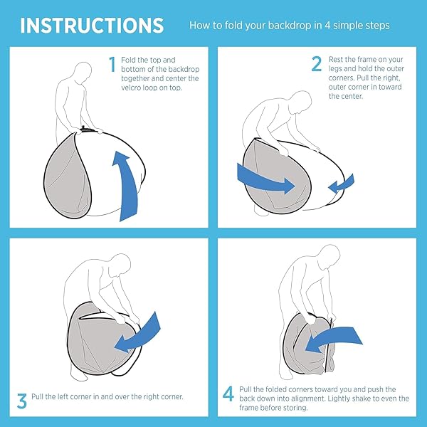 Rigwig 1.5m x 2m Double-Sided Pop-Out Muslin Studio Pro Photography/Streaming Background Foldable Panel, Zipper Carry Bag with 7.6'' Heavy Duty Backdrop Stand (Blue/Green Backdrop Only) - Image 8