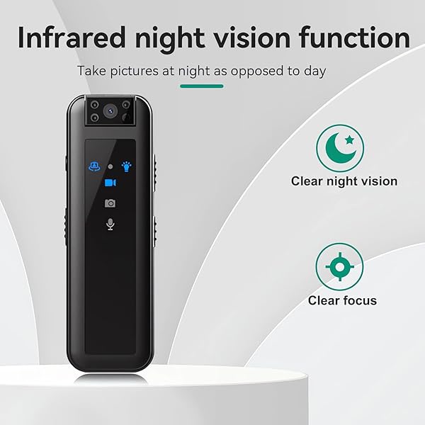 SRIKEKL Mini Body Camera Video Recorder with Night Vision & Rotatable lens HD 1080P, 4-5 HR Battery Life Wearable Police Cam for Law Enforcement&Indoor/Outdoor Use(64GB Memory Card) - Image 9