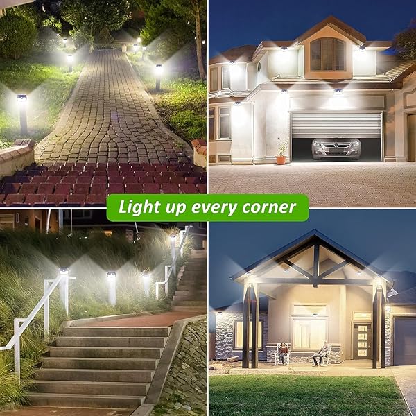 Solar Lights Outdoor,Upgraded 212 LED/3 Modes Motion Sensor Security Lights w/270° Wide Lighting Angle,IP65 Waterproof Wall Lights Solar Powered,Bright for Yard Garden Outside (Solar Lights 2 Pack) - Image 5
