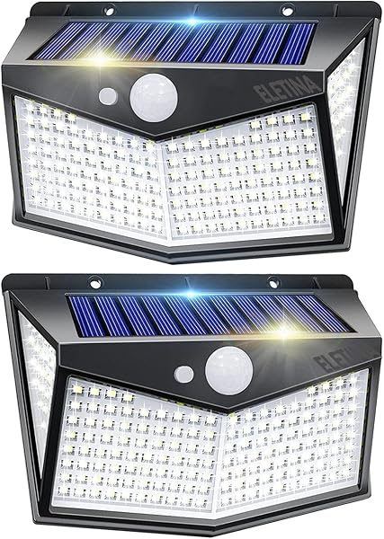 Solar Lights Outdoor,Upgraded 212 LED/3 Modes Motion Sensor Security Lights w/270° Wide Lighting Angle,IP65 Waterproof Wall Lights Solar Powered,Bright for Yard Garden Outside (Solar Lights 2 Pack)