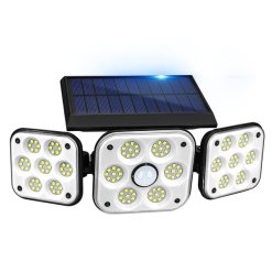 XunHe Solar Security Light, 138 LED Solar Lights Outdoor Motion Sensor Flood Lights with 270° Adjustable Angle 3 Heads IP65 Waterproof for Yard Garage Pathway